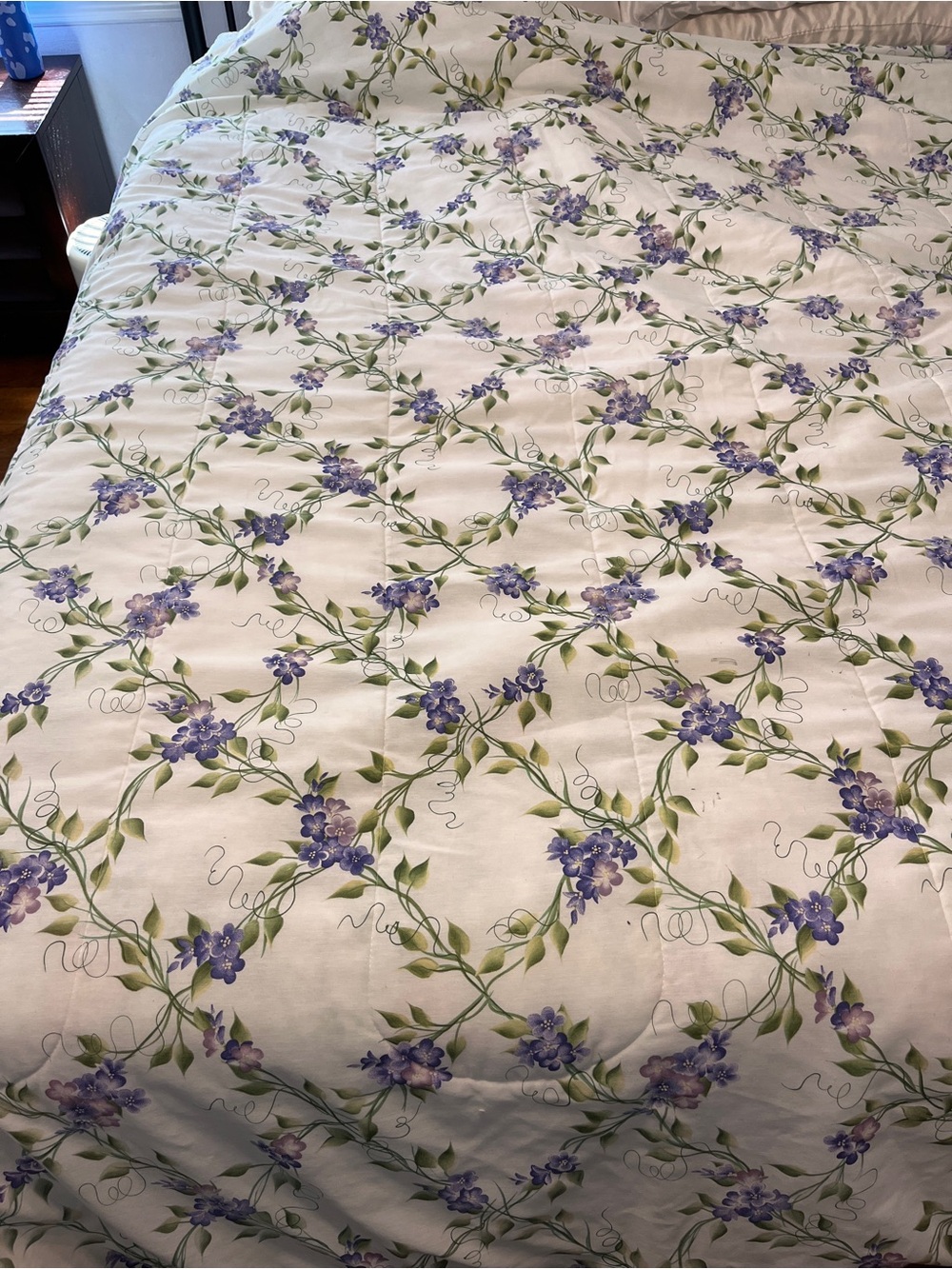 Vintage WestPoint Stevens Full Comforter Reversible Picket Fence Garden Floral